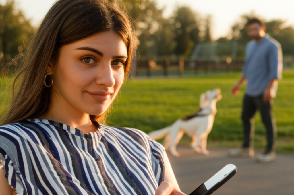 Dog park - scheming look